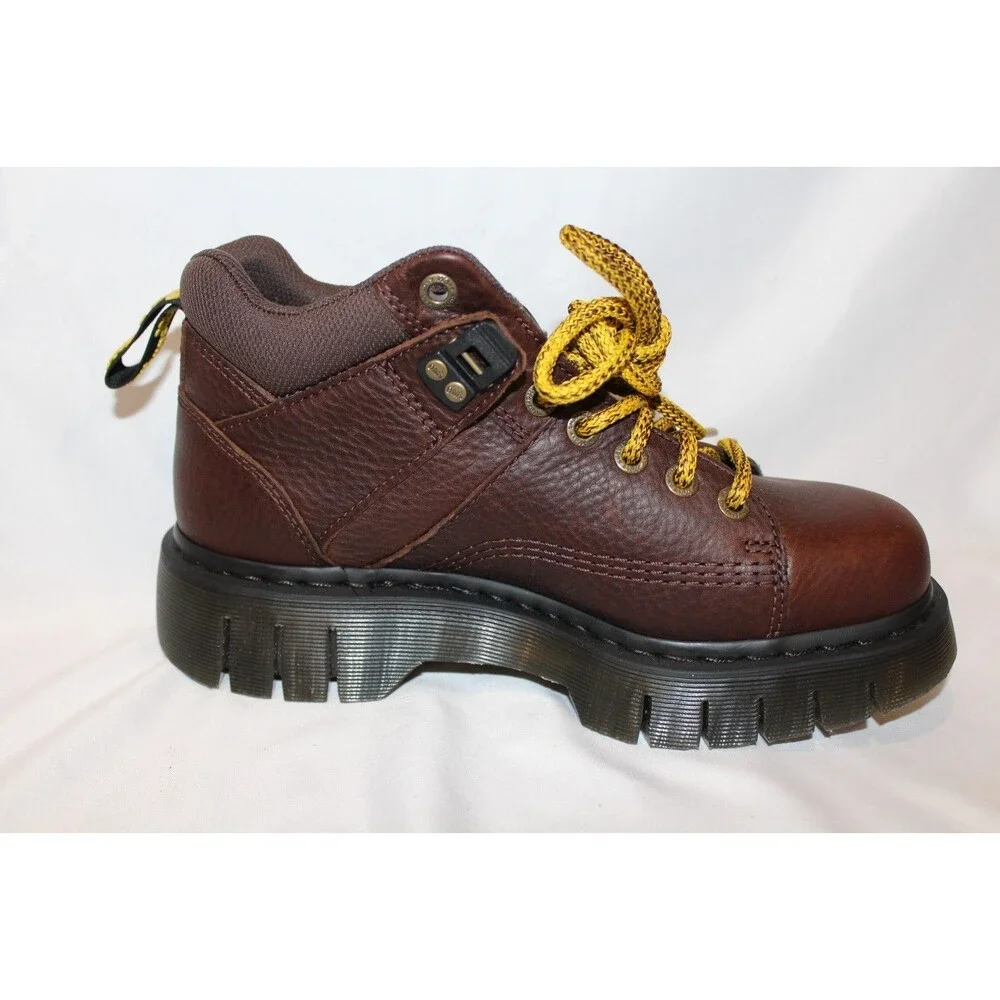 DR. MARTENS‎ WOMEN'S WOODARD GRIZZLY HIKER PLATFORM SHOES BROWN NWOB 10